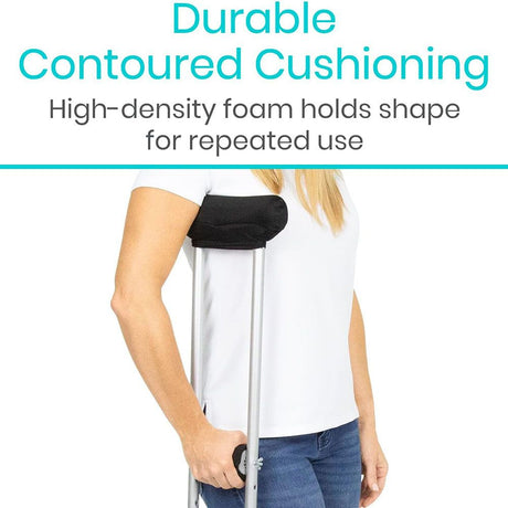 Crutch Pads & Hand Grips - Comfortable, Breathable, Machine Washable Padding - Moisture Wicking & Odor Reducing Pillow Accessory Covers for Adult & Youth Walking Crutches