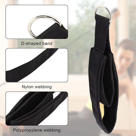 Pilates Straps - Double Loop D-Ring Straps for Reformer, Padded, Home Gym Workout 1 Pair Pilates Double Loop Straps for Reformer Fitness D-Ring Straps Handle,