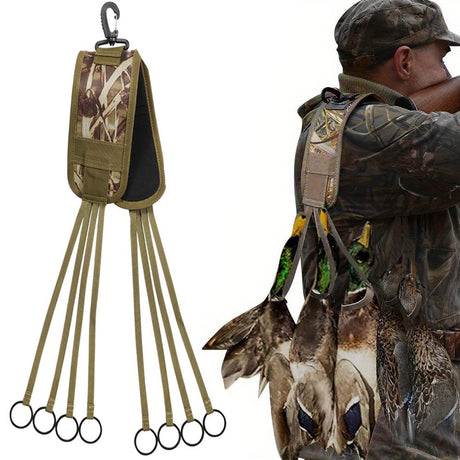 Right Waterfowl Non-Slip Leg Band Bird Hunting Game Strap with Leg Loop Style - Includes Heavy Duty Spring Clip and 8 Metal Cinch Rings