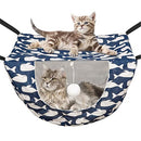 Cat Cage Hammock with Ball,Double Layer Hanging Adjustable Soft Pet Bed Suit for Kitten Ferret Puppy Rabbit or Small Pet, 2 Level Indoor Bed for All Season(Blue Whale)