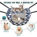 Cat Cage Hammock with Ball,Double Layer Hanging Adjustable Soft Pet Bed Suit for Kitten Ferret Puppy Rabbit or Small Pet, 2 Level Indoor Bed for All Season(Blue Whale)