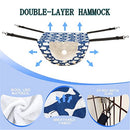 Cat Cage Hammock with Ball,Double Layer Hanging Adjustable Soft Pet Bed Suit for Kitten Ferret Puppy Rabbit or Small Pet, 2 Level Indoor Bed for All Season(Blue Whale)