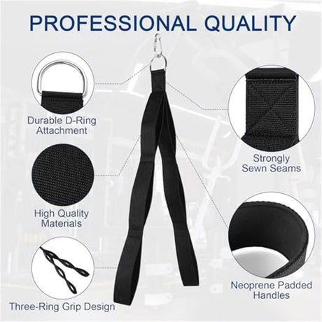 Tricep Rope Cable Attachment Handles, Greater Range of Motion, Tricep Pull Down Rope for Push Downs, Crunches, Facepulls for Professional Gym