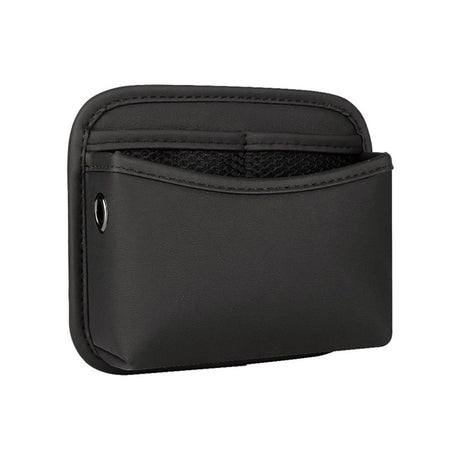 Car Seat Side Storage Pocket, Small Organizer,PU Leather Multifunctional Console Side Organizer Bag for Phone, keys, sunglass,wallet,ect (Black)