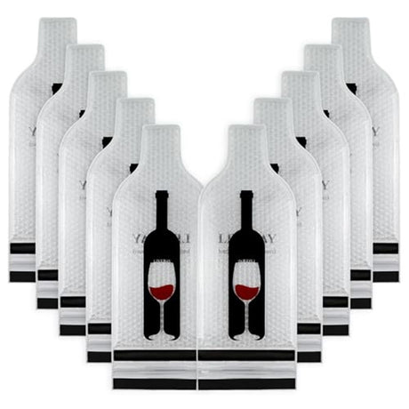 10 Set Wine Bags for Travel, Wine Bottle Travel Protector Bags, Wine Travel Bags for Wine Bottles Airplane, Wine Packaging Skins Sleeves for Air, Car and Cruise Travel