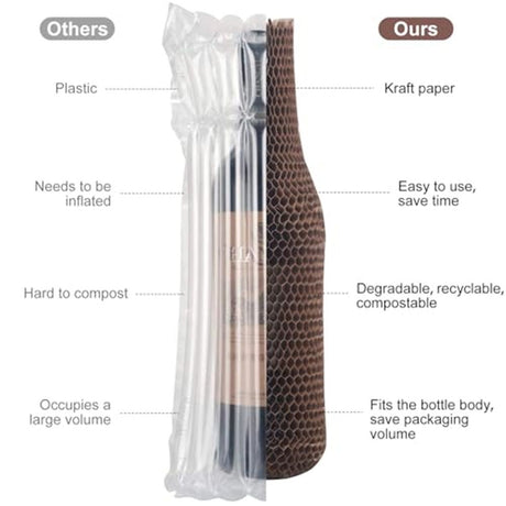 16 Set Wine Bags for Travel Honeycomb Paper, Reusable Wine Bottle Protector Sleeves, Unbreakable Wine Travel Bags for Airplane Travel Transport Car Proof Safety Impact Resist
