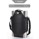 64 oz Classic Style Stainless Steel Liquor Whiskey Hip Flask Silver  Vegan Leather Flask Case, Portable Pocket Belt Bag Compatible Protective Travel Holder for Men