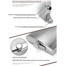 64 oz Classic Style Stainless Steel Liquor Whiskey Hip Flask Silver  Vegan Leather Flask Case, Portable Pocket Belt Bag Compatible Protective Travel Holder for Men