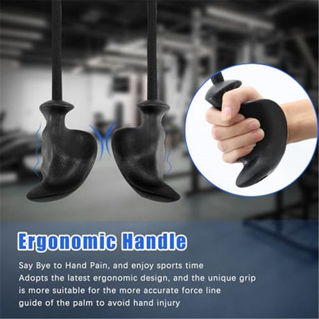 Tricep Rope with Ergonomic Handles, Tricep Pull Down Rope for Cable Machine, Pulley System, Triceps Rope Cable Attachment for Gym, Home