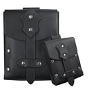 2 Pieces Medieval Faux Leather Studded Belt Pouch, Retro Renaissance Belt bag, Portable Waist Bag Side Pack