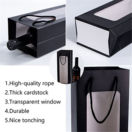 Wine Gift Bags with Window - 20 Pack,14.2