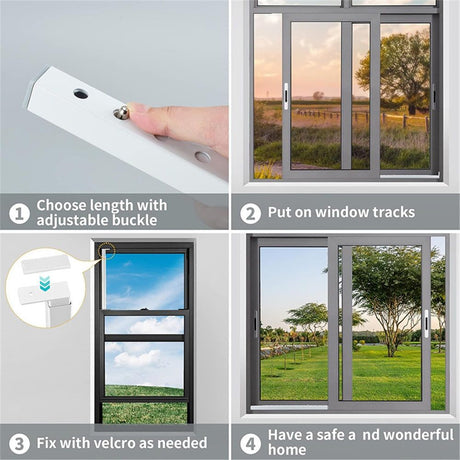 Adjustable Sliding Door Security Bar & Window Safety Bar, Durable Security Door Stopper for Apartment & Home Protection, Works Great with Window Alarms – Regular – (2 Devices)