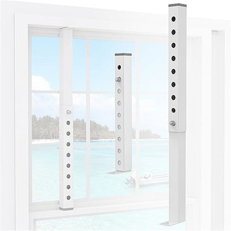 Adjustable Sliding Door Security Bar & Window Safety Bar, Durable Security Door Stopper for Apartment & Home Protection, Works Great with Window Alarms – Regular – (2 Devices)