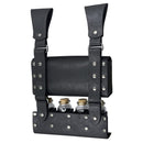 Medieval Alchemy Faux Leather Belt Bag with 4 Cork Potion Vials, Fantasy Wizard Waist Pouch Side Pack  (Black A)