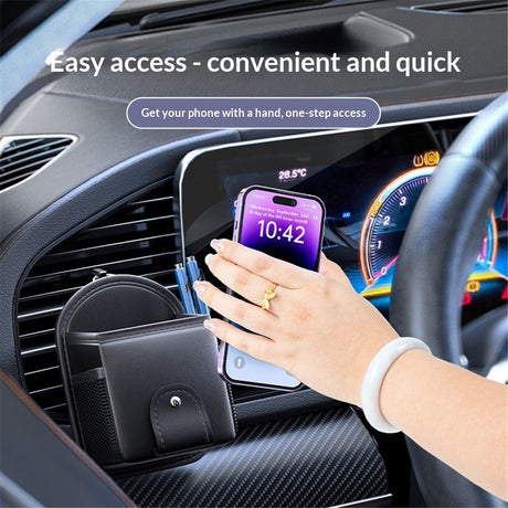 Car Air Outlet Storage Bag, Vehicle Dashboard Pocket for Phone Power Pank Keys Money Cards, Double-Layer Storage Bag, Glasses Bag Storage Bag, Car Accessories