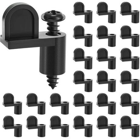 48 Pack 3/8 in Nylon Window Screen Clip with Screws Offset Clips for Fastens Storm Window, Storm Panels, Screen Door Clips (Black)