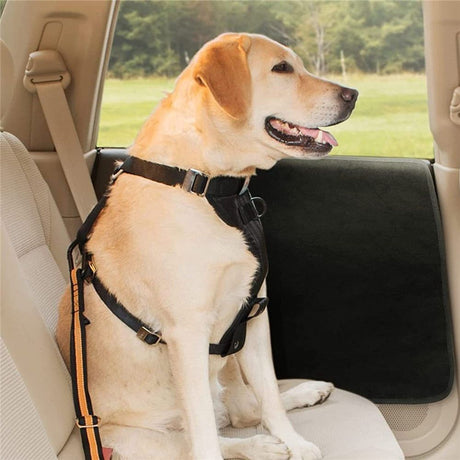 Dog Car Door Protector丨 2 Pack Extra Big & Thick Anti Pet Scratching Waterproof Vehicle Door Covers Guard Truck Interior Panel Safe SUV Universal 600D Black (Angular)