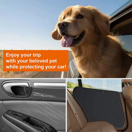 Dog Car Door Protector丨 2 Pack Extra Big & Thick Anti Pet Scratching Waterproof Vehicle Door Covers Guard Truck Interior Panel Safe SUV Universal 600D Black (Angular)