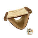 Fleece Winter Warm Rat Hammock, Double Layer Hanging Birds Nest Bed Tent with Warm Fleece, Bird Cage Stand Perch, Sleep Bed Cage Accessories for Rat, Guinea Pig, Chinchilla (Brown)