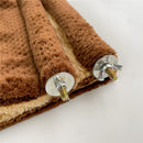Fleece Winter Warm Rat Hammock, Double Layer Hanging Birds Nest Bed Tent with Warm Fleece, Bird Cage Stand Perch, Sleep Bed Cage Accessories for Rat, Guinea Pig, Chinchilla (Brown)