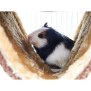 Fleece Winter Warm Rat Hammock, Double Layer Hanging Birds Nest Bed Tent with Warm Fleece, Bird Cage Stand Perch, Sleep Bed Cage Accessories for Rat, Guinea Pig, Chinchilla (Brown)