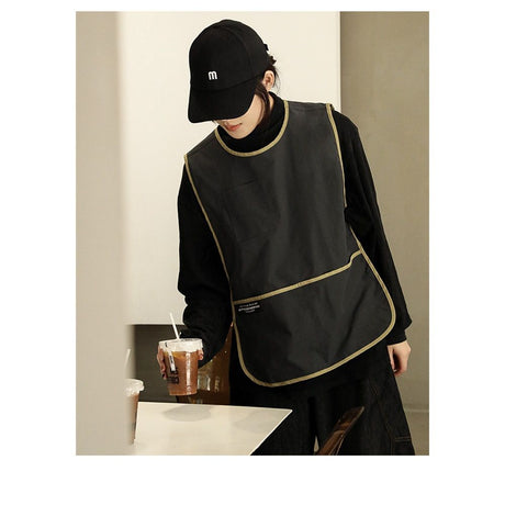 Waterproof Unisex Work Apron Ultralight Chef Waiter Work Overalls Apron for Women Men with Pockets Adjustable Buckle Design Hair Stylist Apron for Garden Cooking
