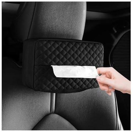 Car Tissue Holder, Car Napkin Cover, Car Tissue Box, Car Tissue Paper Box, Napkin Holder for Car, Tissues Box Suitable for Standard Tissues - Black