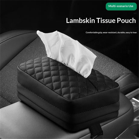 Car Tissue Holder, Car Napkin Cover, Car Tissue Box, Car Tissue Paper Box, Napkin Holder for Car, Tissues Box Suitable for Standard Tissues - Black