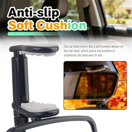 Forward Facing Baby Car Mirror - Clip On Car Mirror for Baby,  Shatterproof & Shakeproof, Newborn Essentials