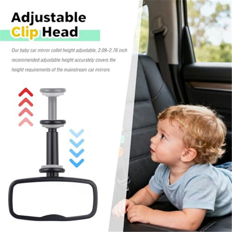 Forward Facing Baby Car Mirror - Clip On Car Mirror for Baby,  Shatterproof & Shakeproof, Newborn Essentials