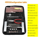 Tire Repair Kit 46Pcs Tire Patch Kit with Connectors Diaper Repair Tools Tyres and Connectors Patch Kit for Car Motorcycle Truck Tractor Trailer