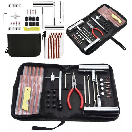 Tire Repair Kit 46Pcs Tire Patch Kit with Connectors Diaper Repair Tools Tyres and Connectors Patch Kit for Car Motorcycle Truck Tractor Trailer