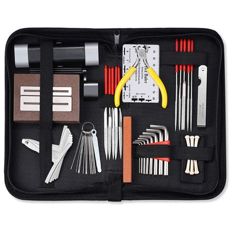 45Pcs Guitar Repairing Maintenance Tool Kit with Carry Bag Large Care Set of Tools For Acoustic Guitar Electric guitar Ukulele Bass Banjo,Perfect Gift for Music or String Instrument Enthusiast