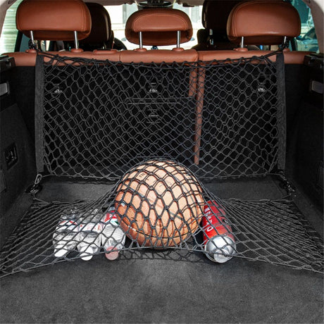 Cargo Net Stretchable, Car Exterior Accessories, Adjustable Elastic Trunk Storage Net with Hook for SUVs, Cars and Trucks (43.3x15.87 Inch)