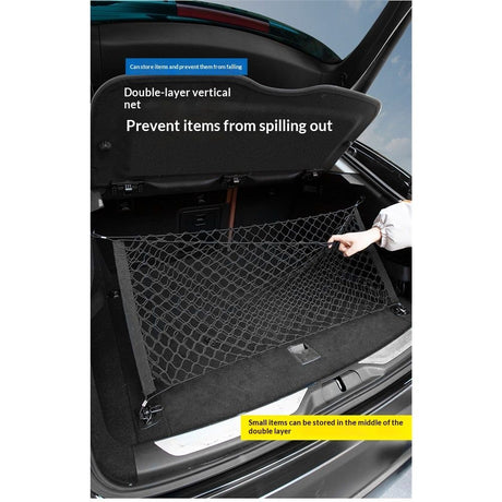 Cargo Net Stretchable, Car Exterior Accessories, Adjustable Elastic Trunk Storage Net with Hook for SUVs, Cars and Trucks (43.3x15.87 Inch)