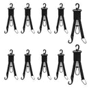 10 Pcs Baseball Softball Gear Hanger 3 in 1 Organizer Bat Holder with Glove Clip and Helmet Hook for Fence Bag Water Bottle Hiking Camping (Black)