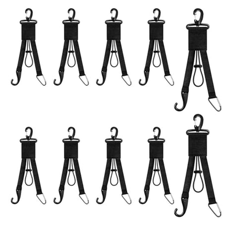 10 Pcs Baseball Softball Gear Hanger 3 in 1 Organizer Bat Holder with Glove Clip and Helmet Hook for Fence Bag Water Bottle Hiking Camping (Black)