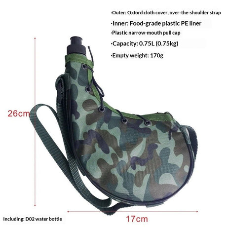 800ml Outdoor outdoor Canteen Water Bottle with Belt and Cover Water Bottle Pouch Bag for Camping,Hiking,Climbing,27 OZ