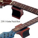 Guitar Neck Rest, Electric Acoustic & Bass Guitar Support Pillow for Changing Strings, String Instrument Wooden Neck Craddle, Luthier Repair Setup Burgundy