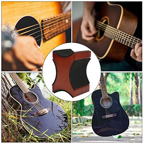 Guitar Neck Rest, Electric Acoustic & Bass Guitar Support Pillow for Changing Strings, String Instrument Wooden Neck Craddle, Luthier Repair Setup Burgundy