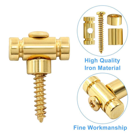 Guitar Roller String Retainers(Set of 2) – String Guide, Strings Trees Replacement Part for Electric Guitars, SR1 Gold