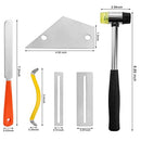 Guitar Luthier Tool Set, Fret Rubber Hammer, Fret Crowning File, Fret Leveling Beam Sanding Leveler Beam, Fret Rocker, Fingerboard Guards, String Spreaders for Guitar Bass