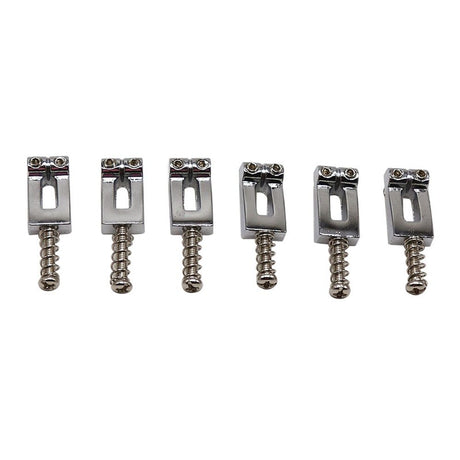 Modern Brass Guitar Roller Bridge Saddles for ST Style Electric Guitar, Chrome (Set of 6) Guitar Tremolo Bridge Saddles Electric Guitar Replacement