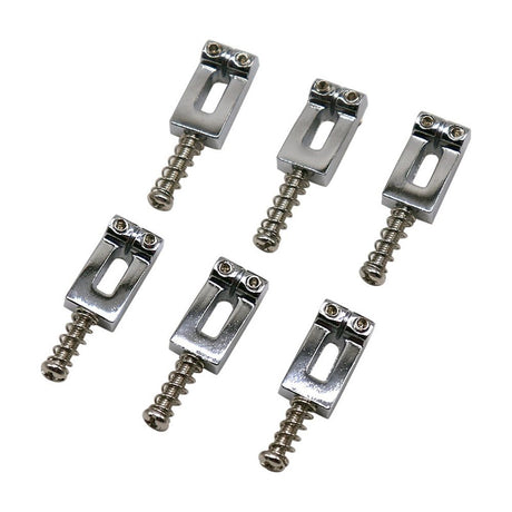 Modern Brass Guitar Roller Bridge Saddles for ST Style Electric Guitar, Chrome (Set of 6) Guitar Tremolo Bridge Saddles Electric Guitar Replacement