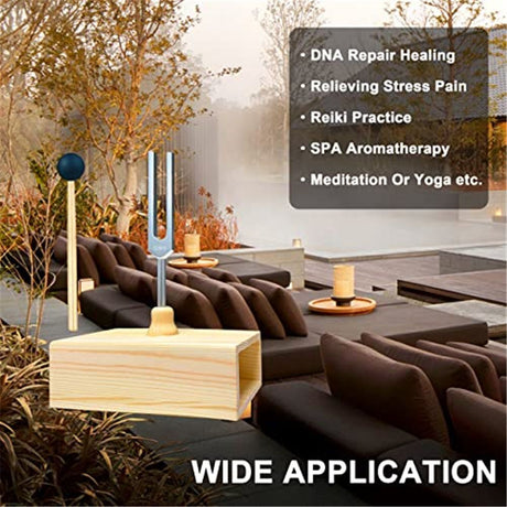 512 Hz Tuning Fork with Resonance Box, Aluminum Alloy, Wooden Speaker, Ideal for Sound Healing, SPA Aromatherapy, Tuning Fork Resonance Teaching, Hearing Tests, Meditation etc.