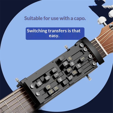Portable Guitar Chord Presser, Guitar Chord Helper And Trainer for Acoustic Guitar, Guitar Learning Tools for Beginners and Arthritis Player, Develop Confidence Quickly， Get A Sense Of Accomplishment