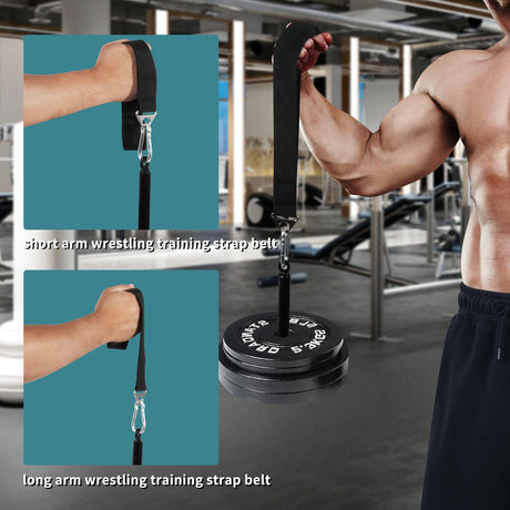 Arm Wrestling Training Strap Belt Hand Grip Arm Finger Forearm Exerciser Strengthener for Cable Machine and Free Weight