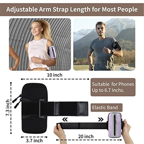 Running Phone Holder Armband,  Arm Bands for Exercise, Running Arm Bands for Cell Phone, Phone Purse Cell Phone Holder for Walking (Purple)
