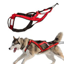 Dog Pulling Harness (XL, red)  Back Mushing Husky Harness for Sled Exercise, Pet Sledding, Bikejoring, Skijoring, Running, Scootering, for Average Sized Dog