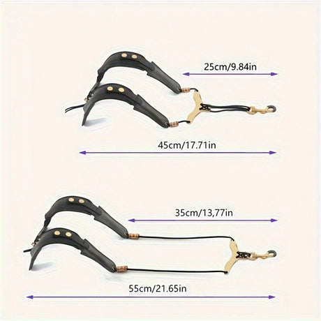 Saxophone Shoulder Strap, Double Shoulder Leather Adjustable Sax Strap with Metal Beam & Sturdy Adjuster, Reduce Neck Stress, Good Comfort, for Alto/Tenor/Baritone/Soprano Saxophone